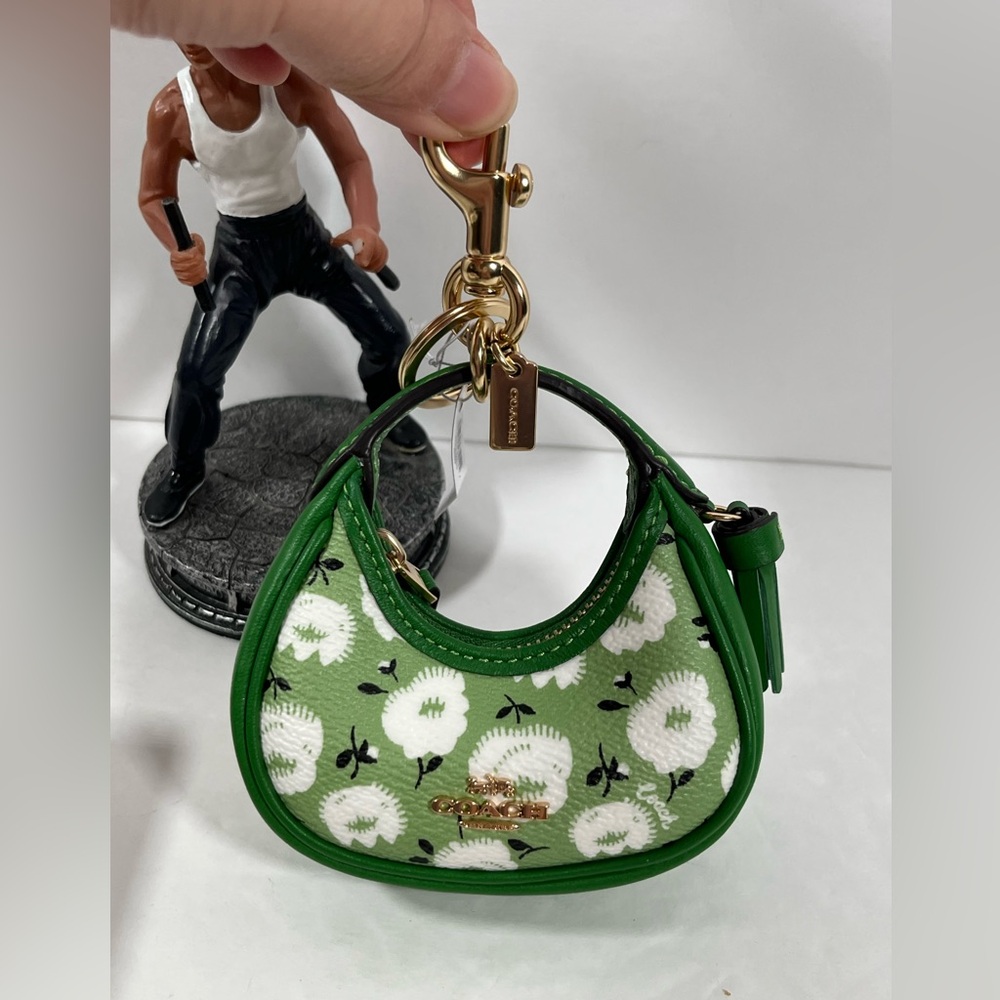 Coach Mini Carmen Bag Charm With Floral Print NWT - Picture 6 of 7